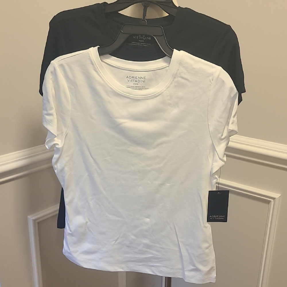 Adrienne Vitadini Ponte Knit Two Pack T-shirts - Picture 2 of 6